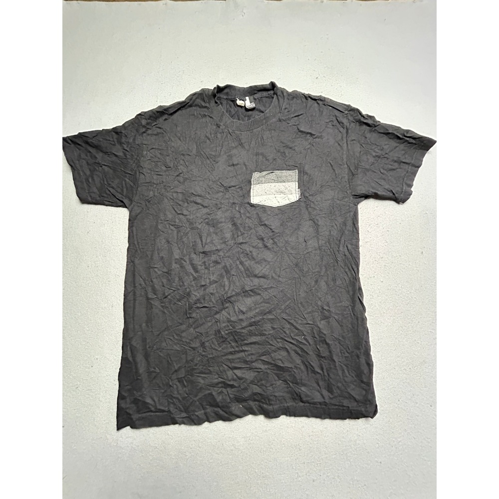Vans T Shirt 100% Cotton Black Striped Pocket L Mens